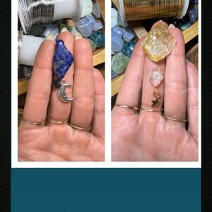 Crystal charm dangle pendant set